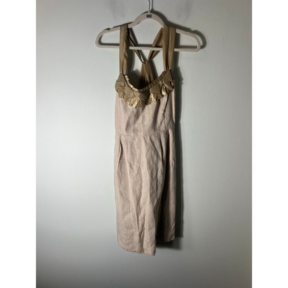 J Crew Beige Cotton Sleeveless Knee Length Dress Size 6